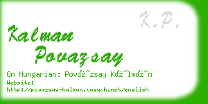 kalman povazsay business card